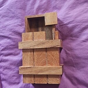 Small wood gift box with secret drawer for hiding jewelry, keys, money, & more!